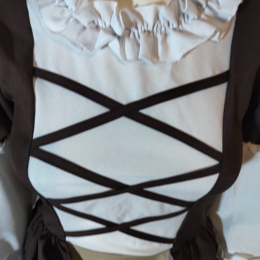 & Other Stories Brown and Cream Crisscross Dress - Picture 7 of 7